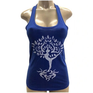 Next Level Size Small Fitted Blue Racerback Tank Top. New without Tag